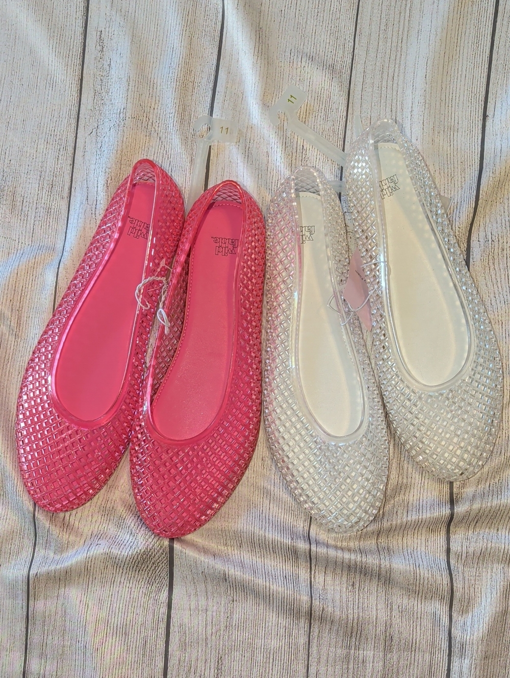 wild fable Pink and Clear Jelly Ballet Flats - Slip-On Loafers